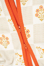 Farm Folk Floral Ribbed Cotton Baby Zippy