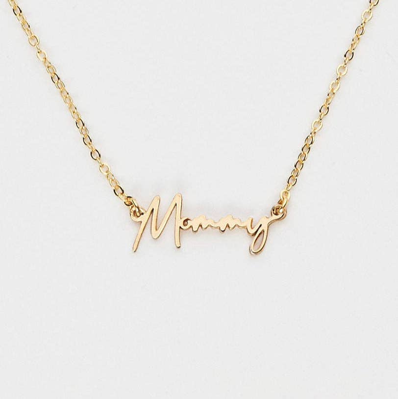24K Gold Mommy Pendant Necklace