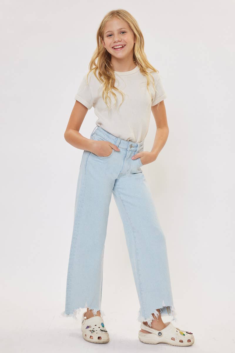 GIRLS HIGH RISE WIDE LEG JEANS