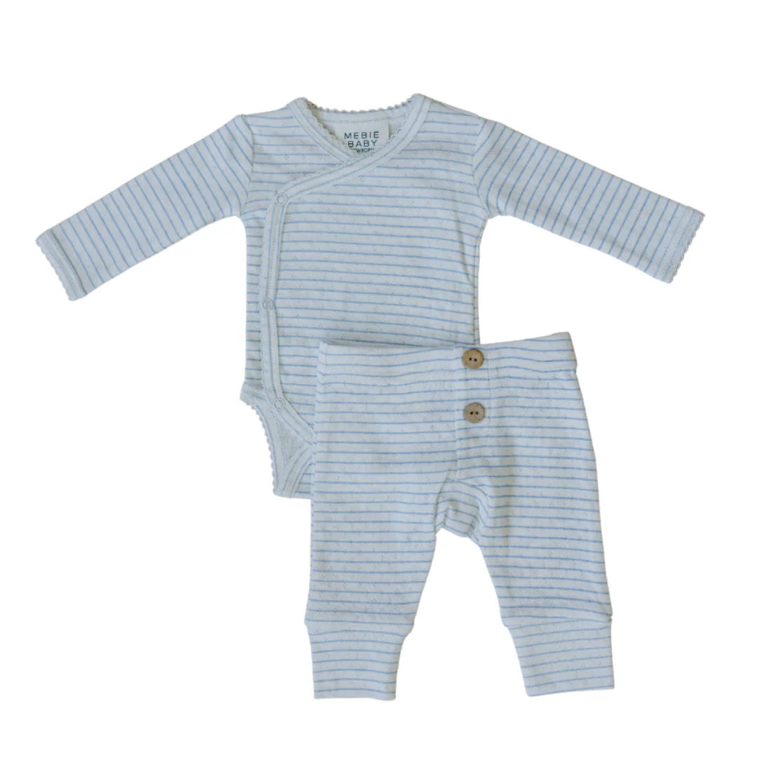 Stripe Pointelle Layette Set