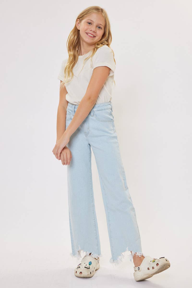 GIRLS HIGH RISE WIDE LEG JEANS
