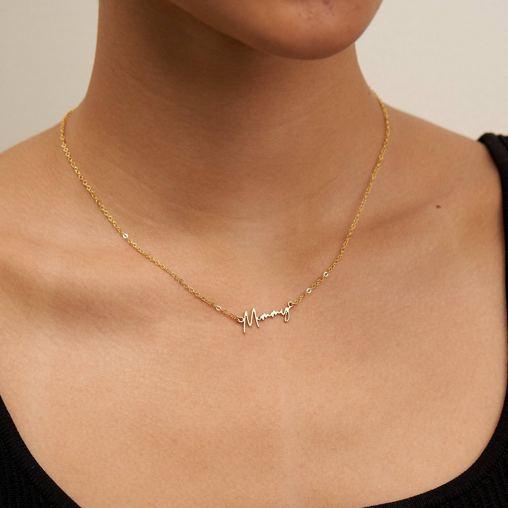 24K Gold Mommy Pendant Necklace