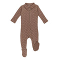 Latte Dots | Organic Polo Zipper Footie