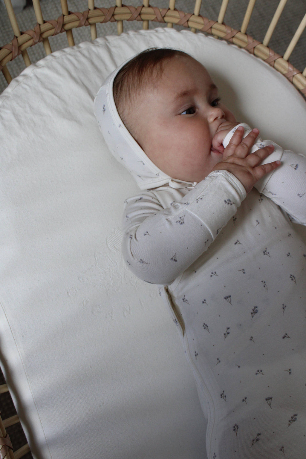 Blue Baby’s Breath Bamboo Wrap Footie