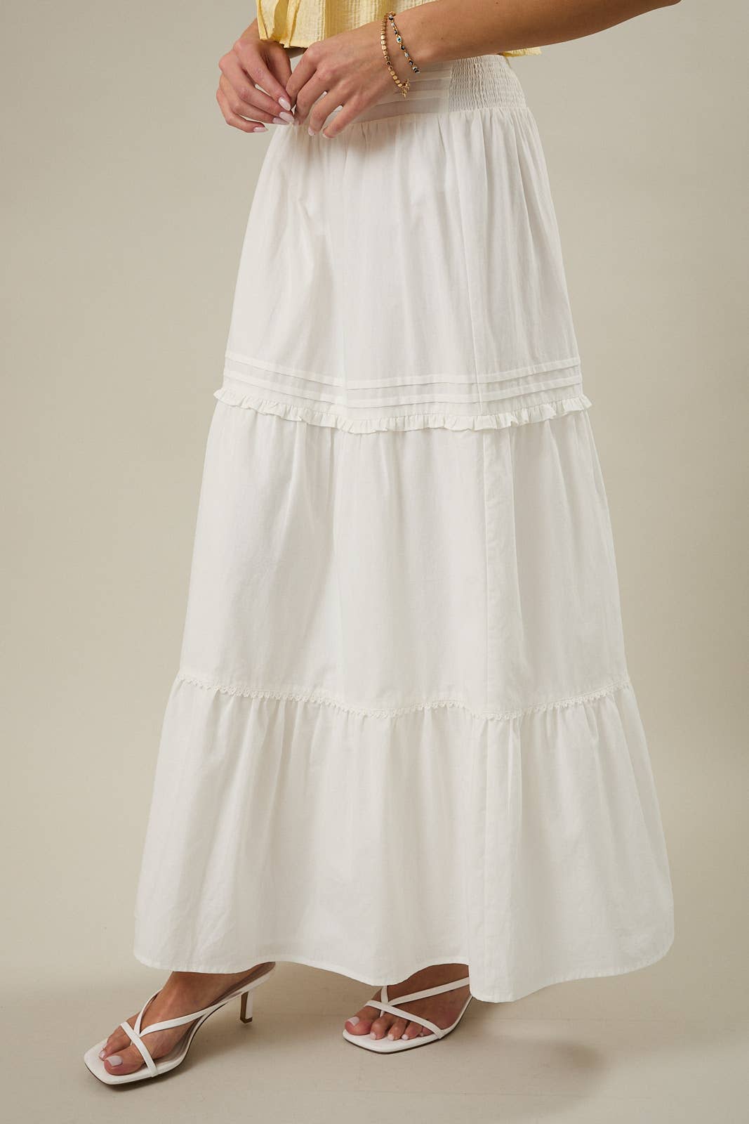 PLEATED DETAIL MAXI SKIRT