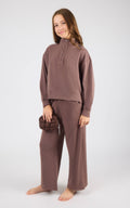 Tween Girls Mock Neck Pullover, Wide Pants, Bubble Bag Set