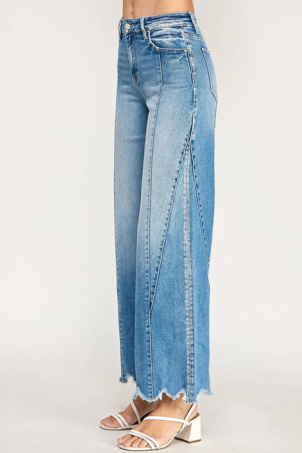 SUPER STRETCH HIGH RISE WIDE LEG w/ SEAM DETAIL