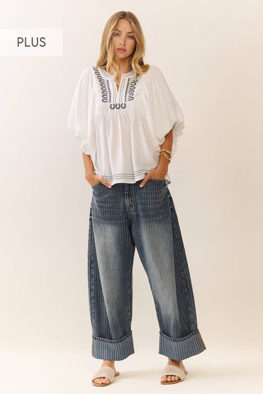 Plus The Striped Barrel Carpenter Culottes Pants