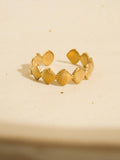 Aquelle 18K Gold Non-Tarnish Shell Band Open Ring