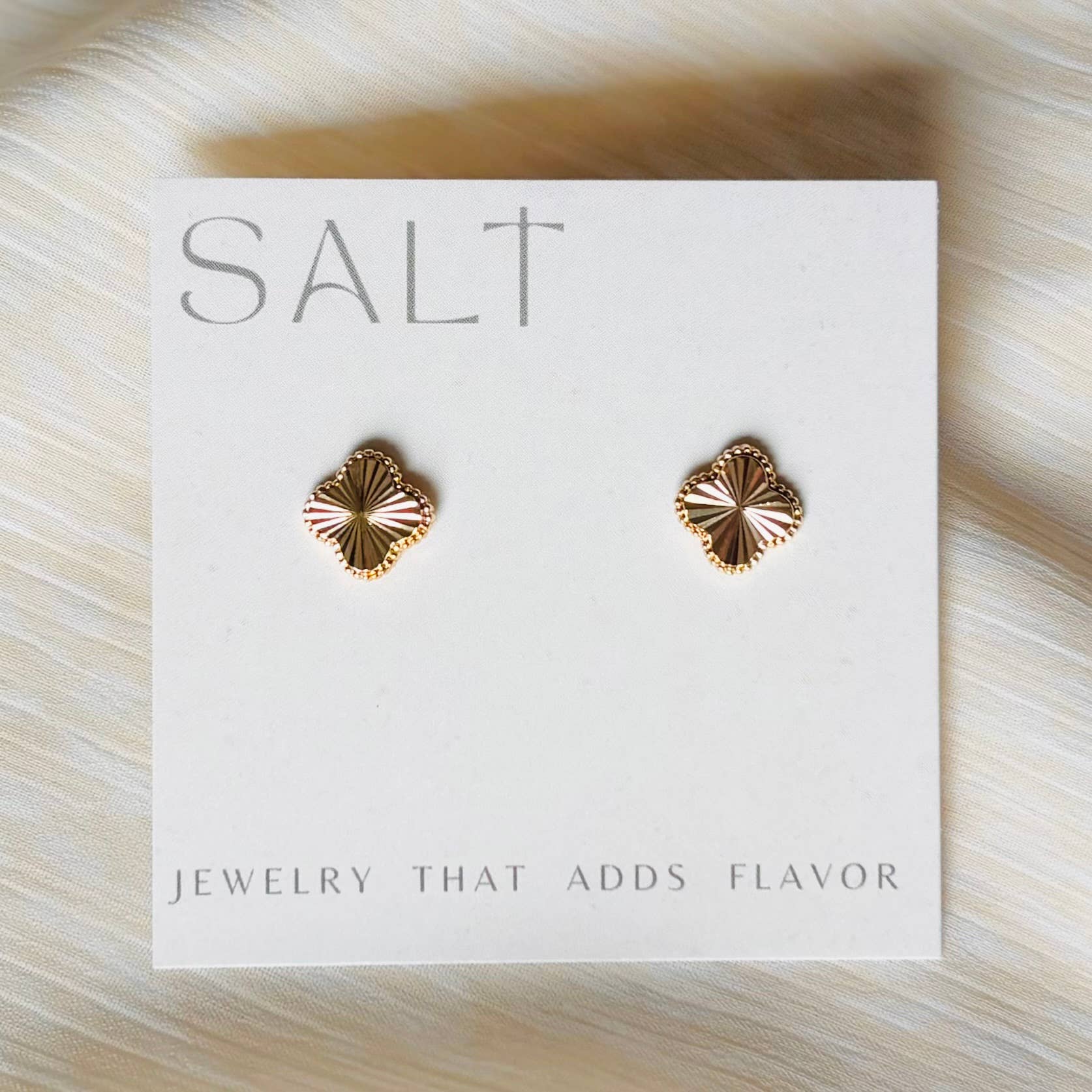 CLEO STUDS | gold clover earrings | chic stud earrings