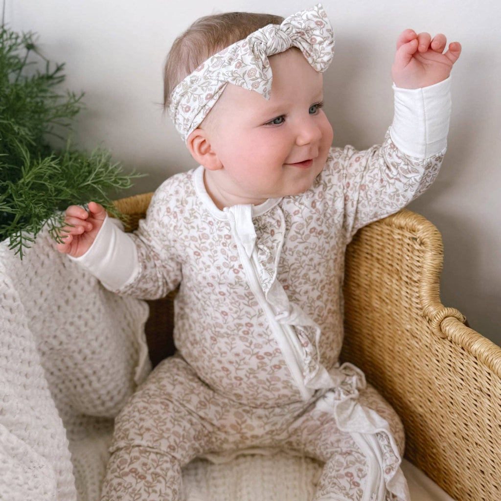 Peek-A-Poo Bamboo Zipper Pajama in Wildflower