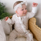 Peek-A-Poo Bamboo Zipper Pajama in Wildflower