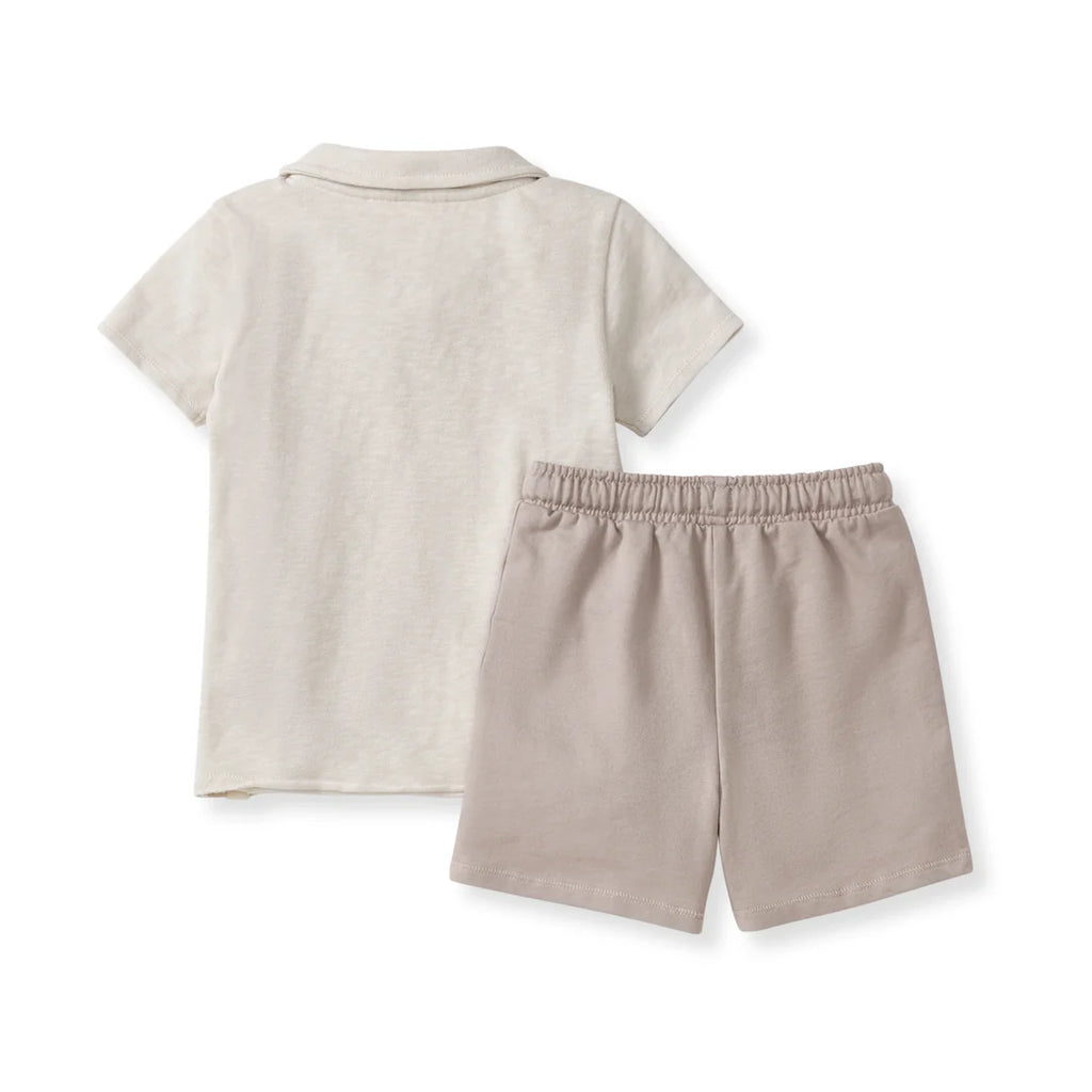 Chunky slub polo set