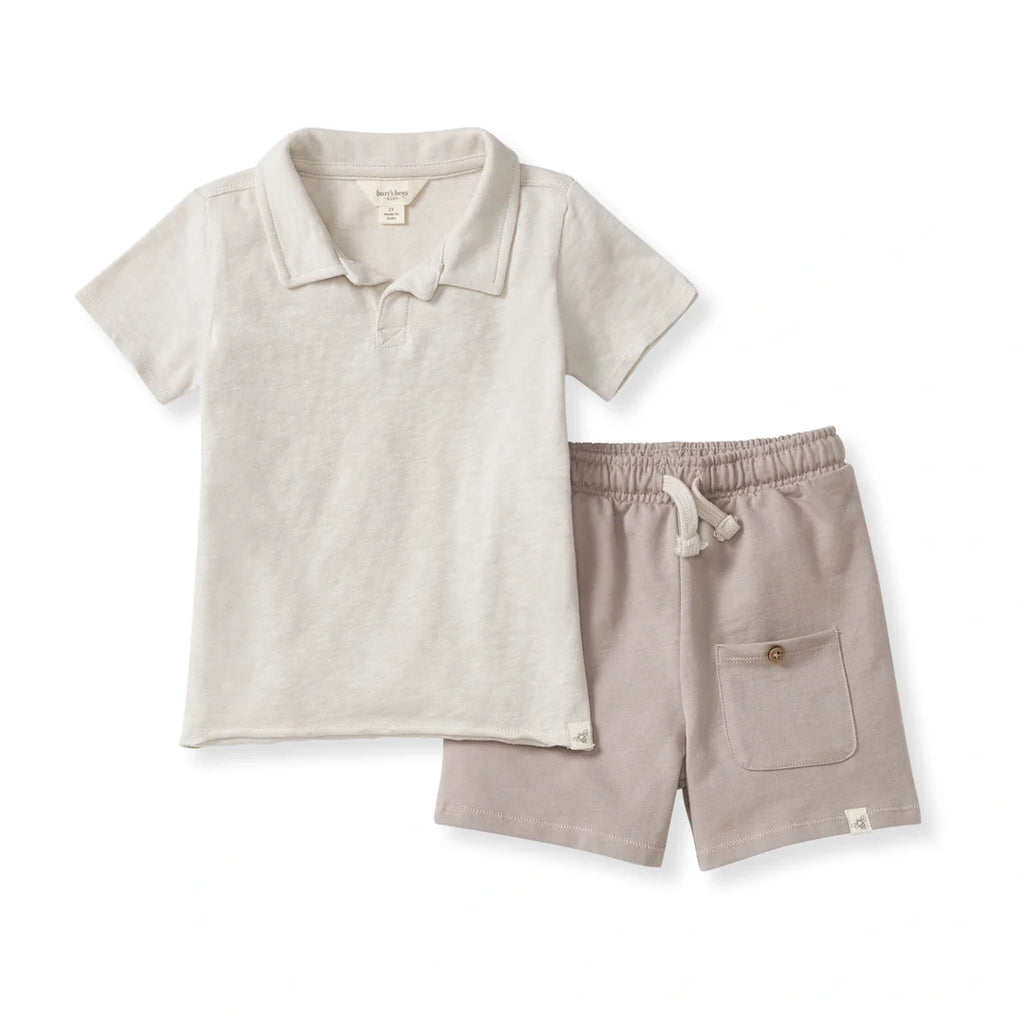 Chunky slub polo set