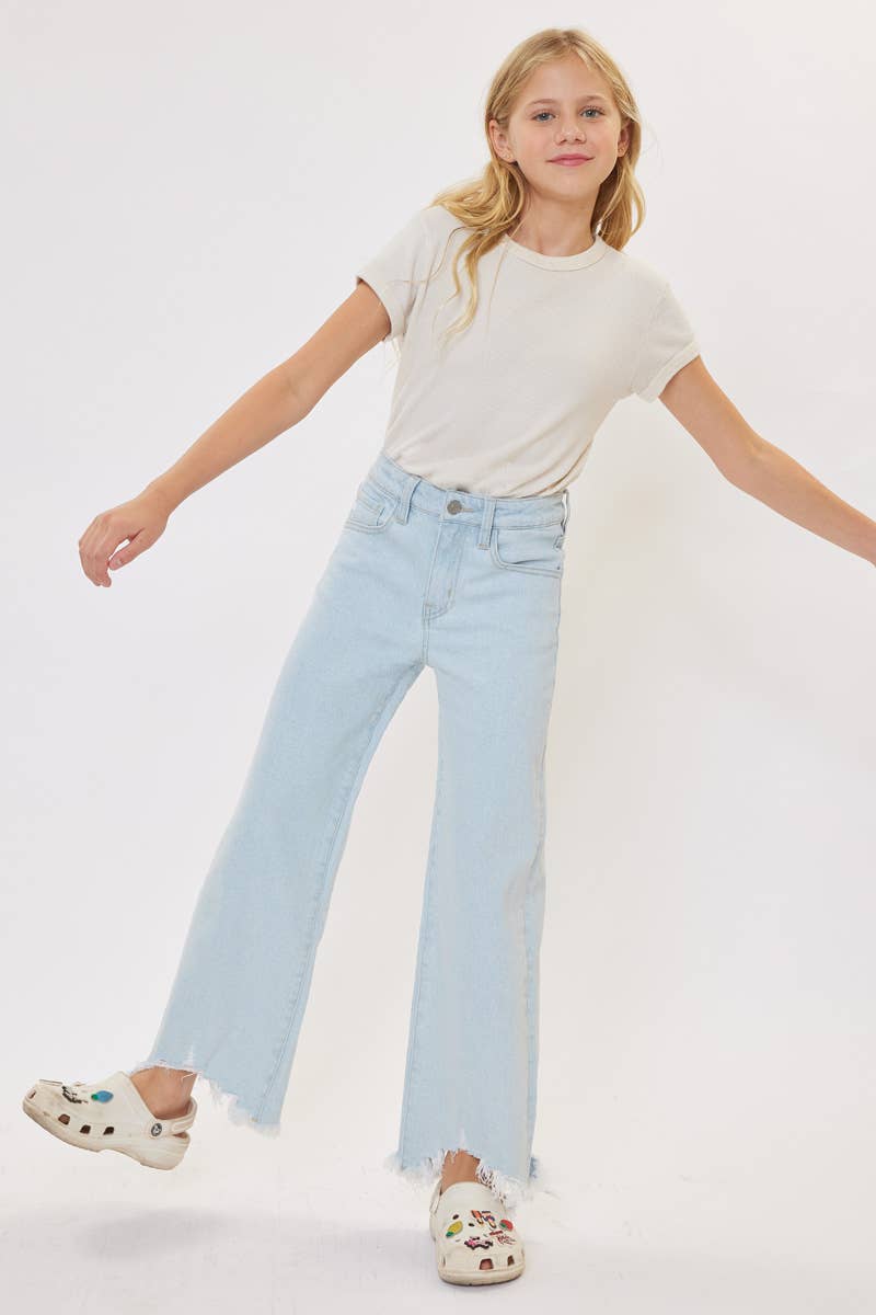 GIRLS HIGH RISE WIDE LEG JEANS