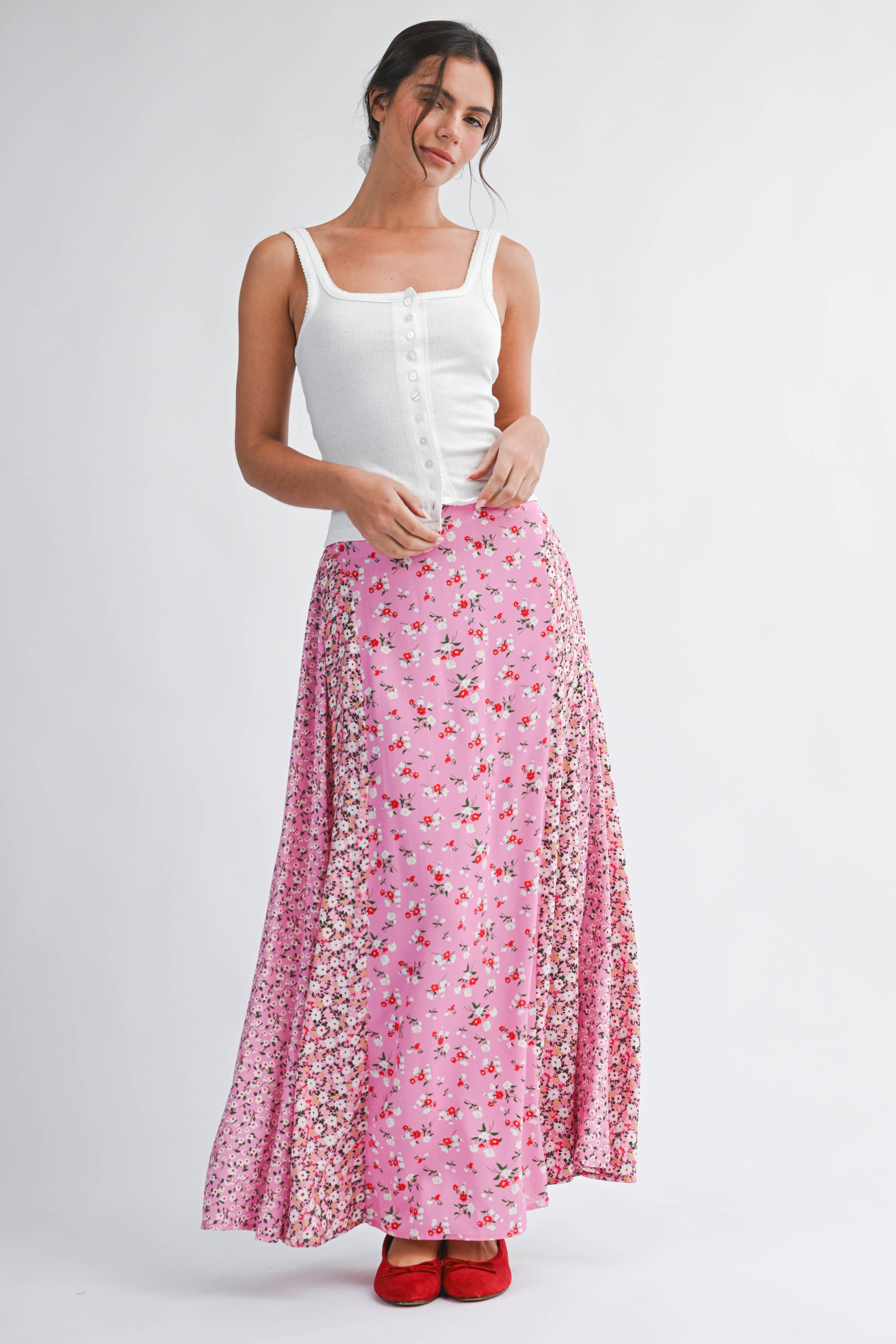 Pointelle Button Front Cami Tank ( Multicolors )