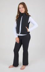 Tween Girls Puffer Vest, Long Sleeve Top, Flare Pants - Set