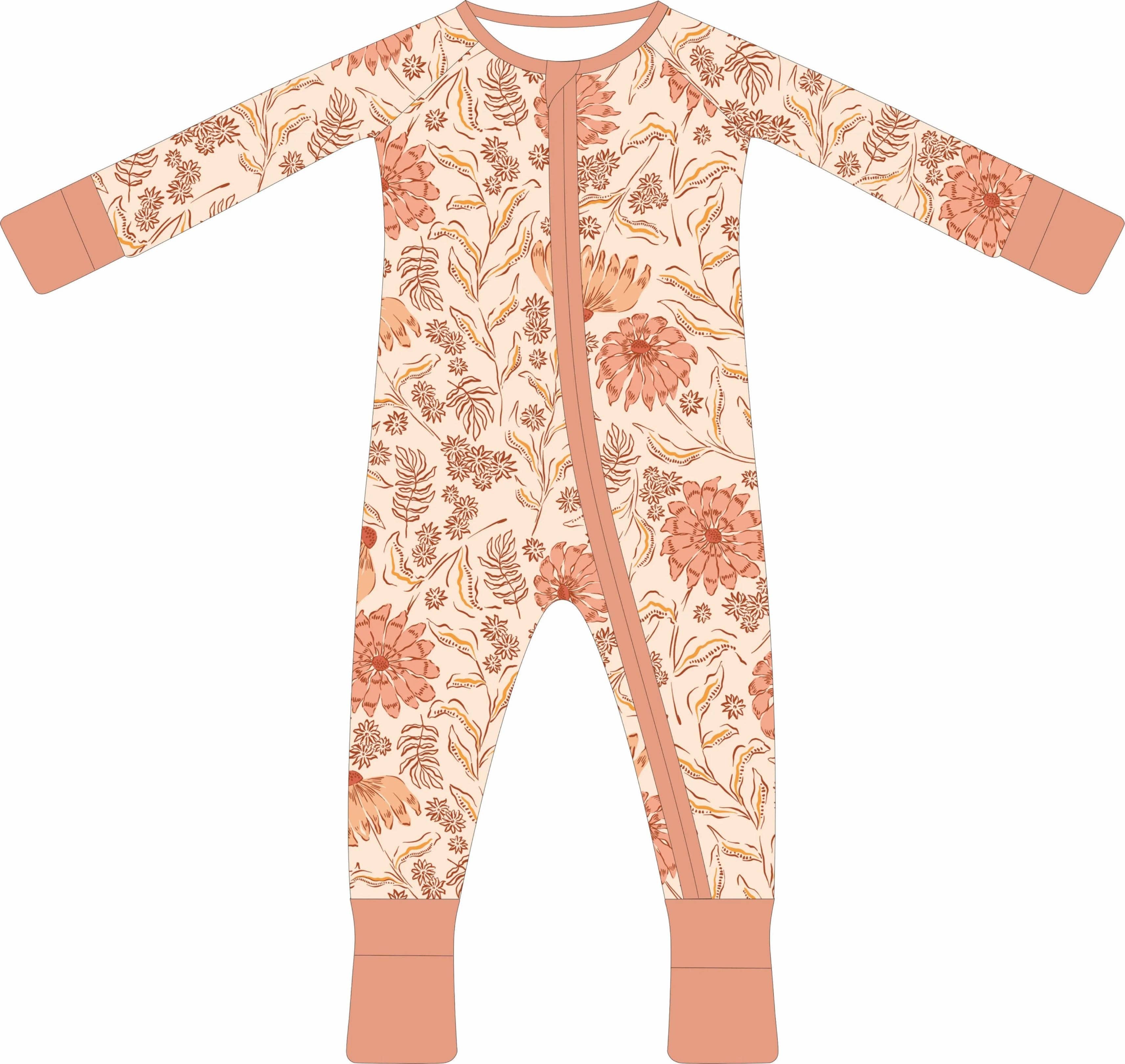 Convertible Two-Way Ruffled Zipper One Piece | Coral Floral