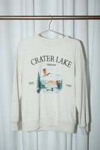 ROUND NECK LONG SLEEVE "CRATER LAKE" GRAHPIC SWEATSHIRT