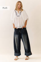 Plus The Striped Barrel Carpenter Culottes Pants