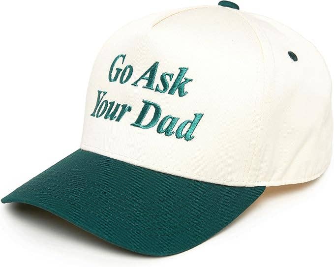 Two Tone Cap - Go Ask Your Dad - Beige/Green