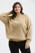 PLUS MOCK NECK RIBBED SWEATER