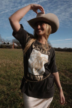 Wild Card Cowboy Distress Vintage-Wash Graphic Tee