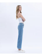 Tummy Control High Rise Crop Wide Leg Jeans