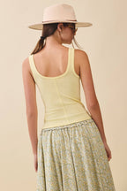 Pointelle Button Front Cami Tank ( Multicolors )