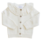 Cream Ruffle Knit Cardigan