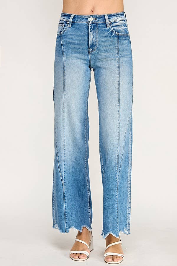 SUPER STRETCH HIGH RISE WIDE LEG w/ SEAM DETAIL