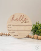 Wooden Hello World sign ￼