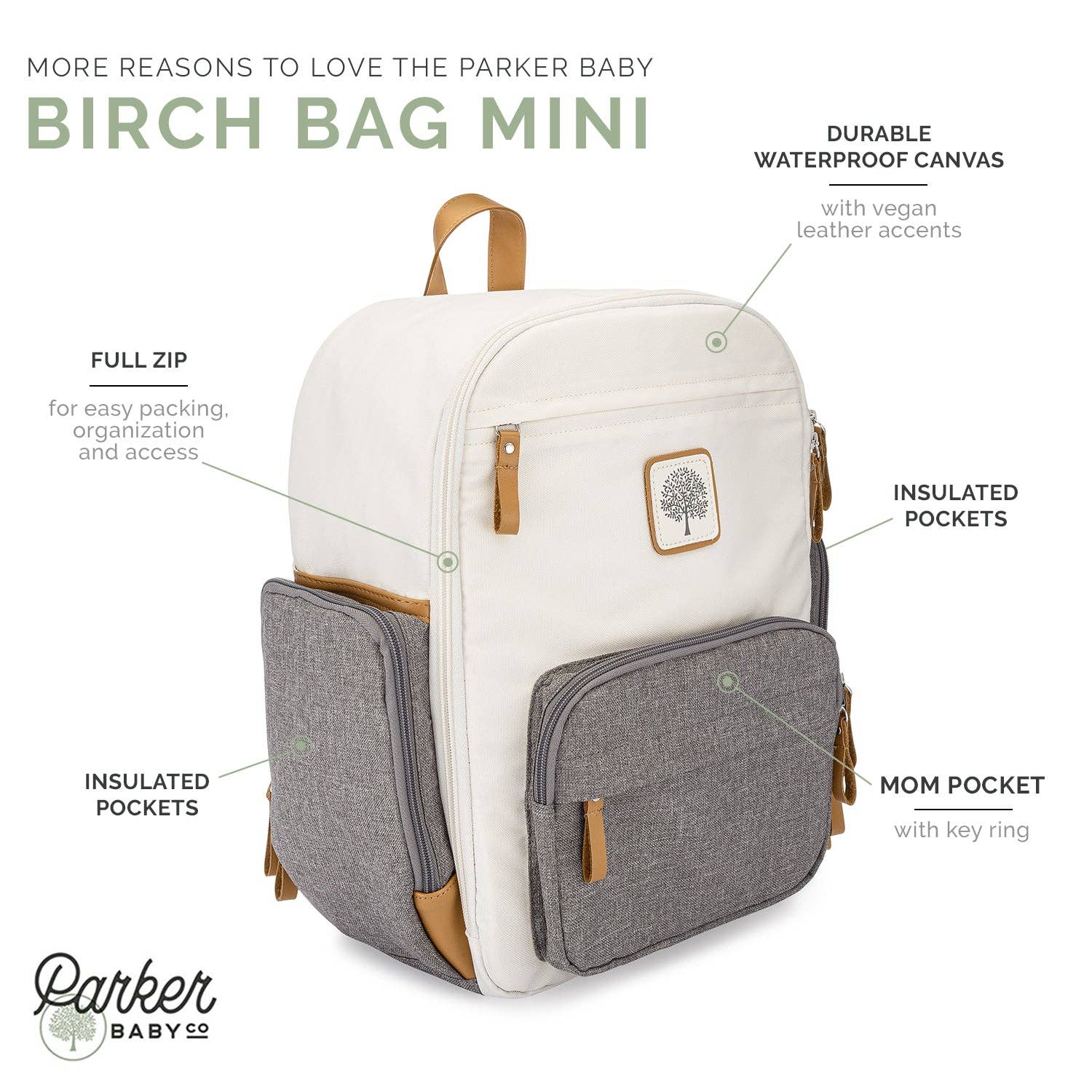 Birch Bag Mini - Diaper Backpack in Cream