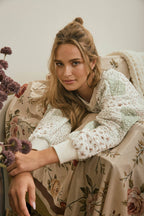 MULTI-FLORAL PATCHWORK LONG SLEEVE KNIT TOP