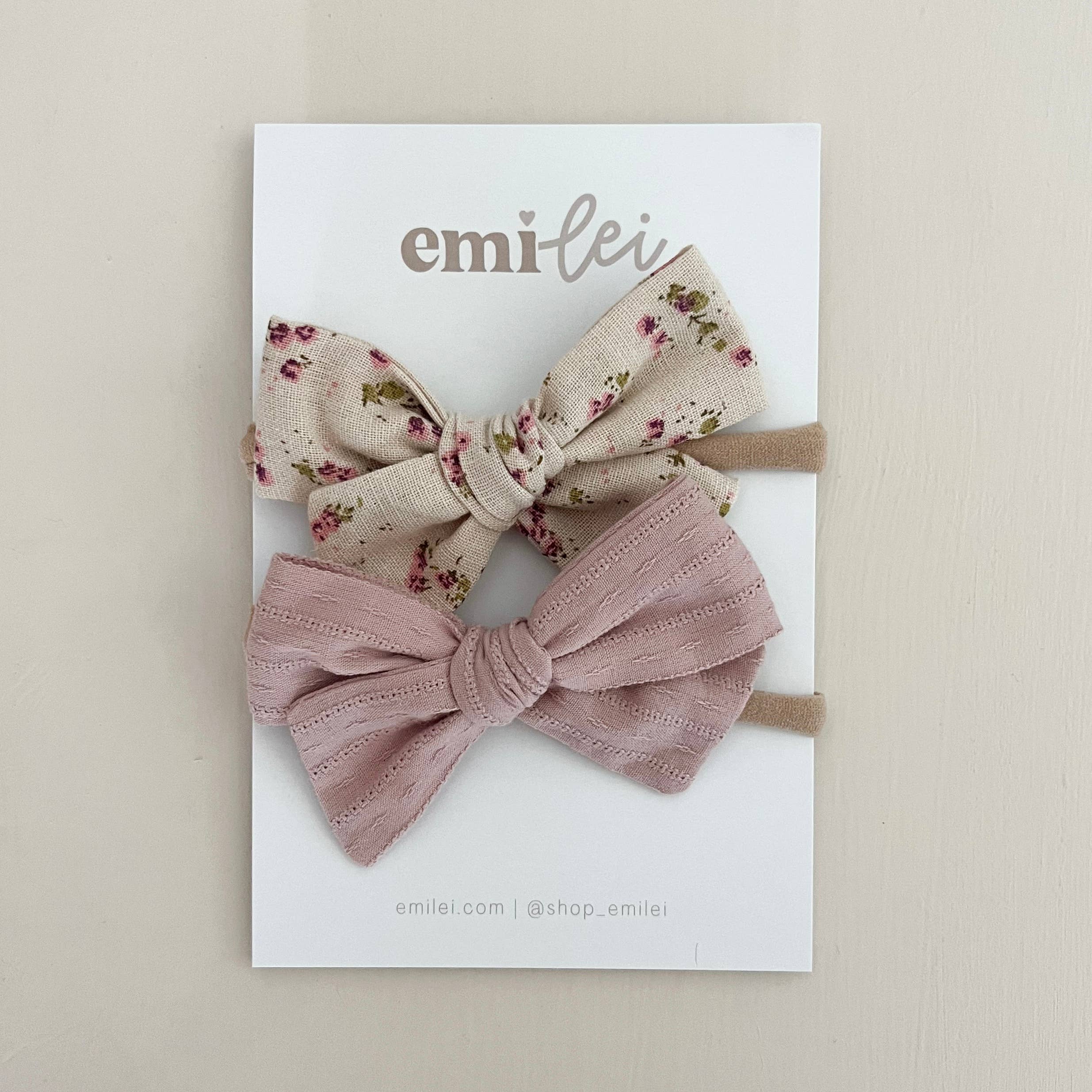 Nylon Stretchy Bow Headband Set