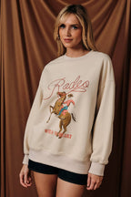 ROUND NECK LONG SLEEVE "RODEO" GRAPHIC SWEATSHIRT