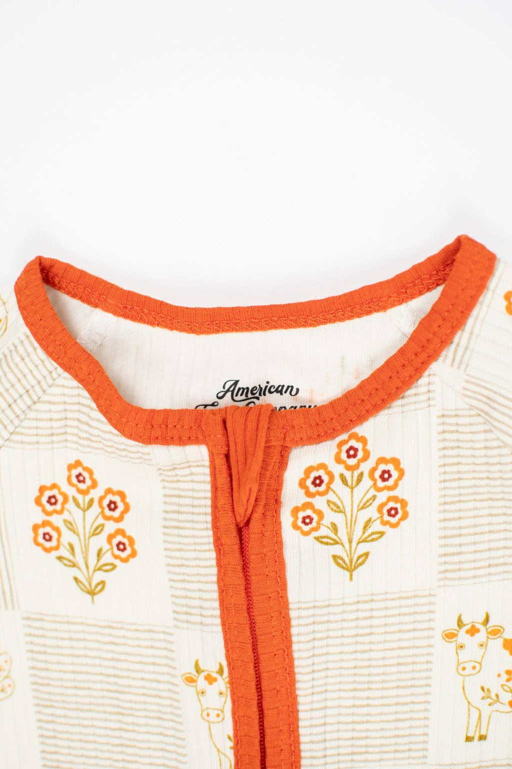 Farm Folk Floral Ribbed Cotton Baby Zippy