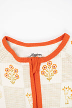Farm Folk Floral Ribbed Cotton Baby Zippy