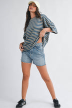 Oversized Stripe Boyfriend Tee