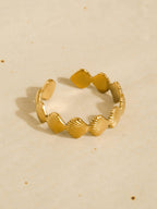 Aquelle 18K Gold Non-Tarnish Shell Band Open Ring
