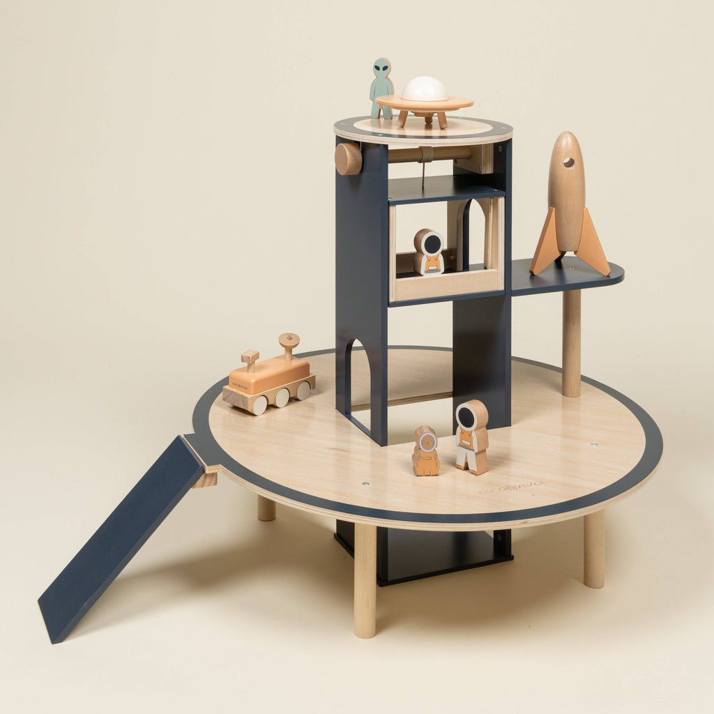 Oversized Wooden Space Station Playset & Accessories