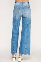 SUPER STRETCH HIGH RISE WIDE LEG w/ SEAM DETAIL