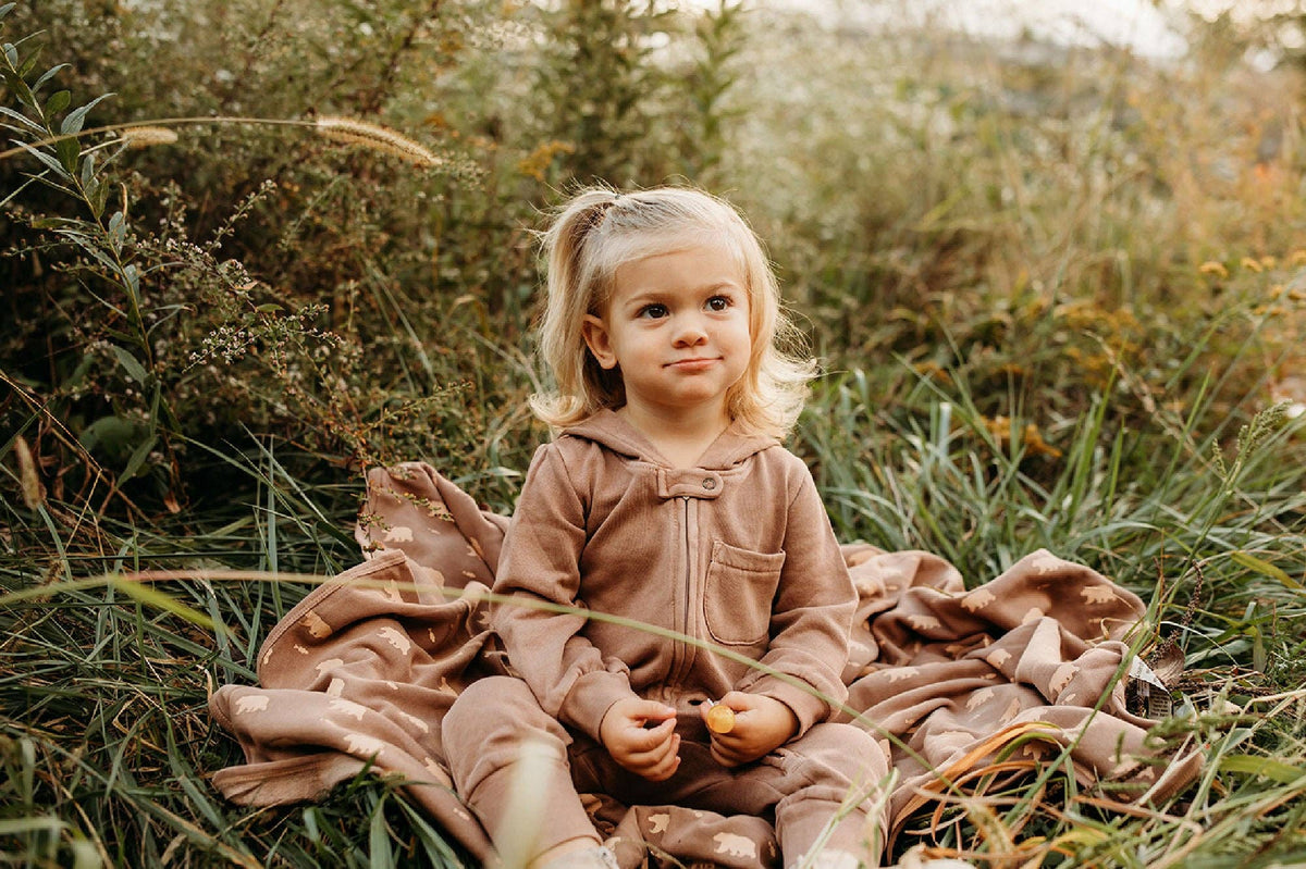 Latte | Organic Cozy Zipper Romper