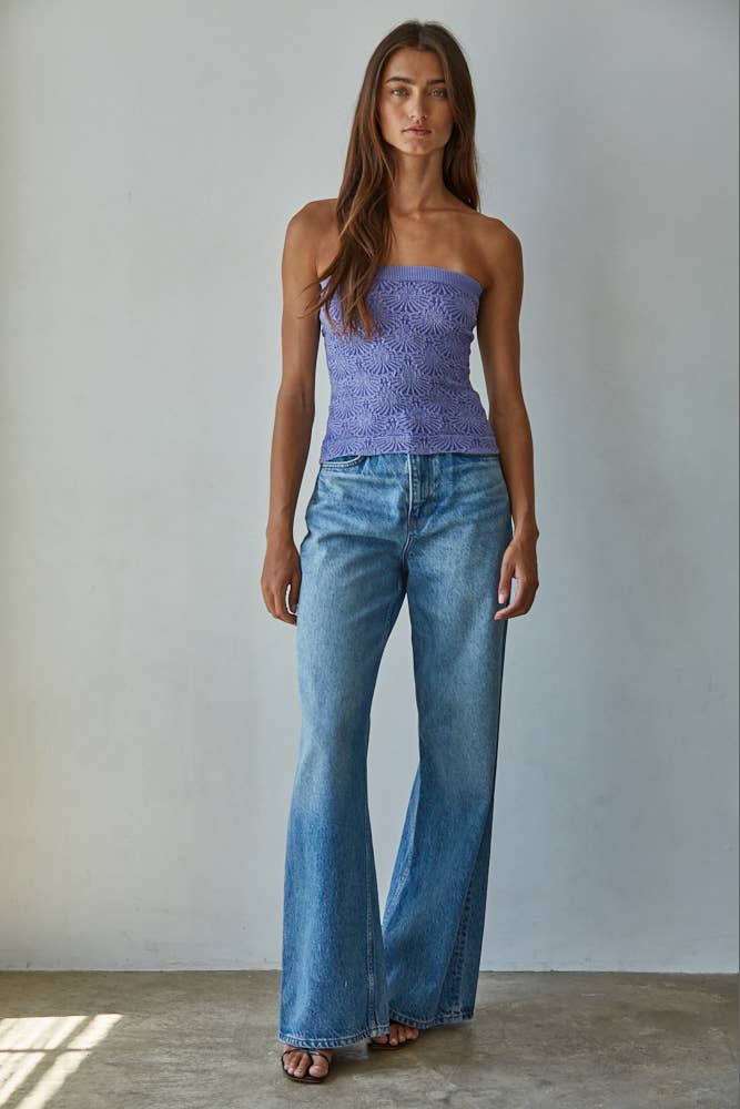 Knit Jacquard Tube Top (multiple colors)