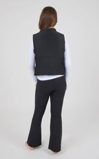 Tween Girls Puffer Vest, Long Sleeve Top, Flare Pants - Set