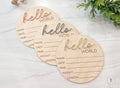 Wooden Hello World sign ￼