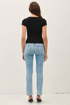 SQUARE NECK KNIT TEE
