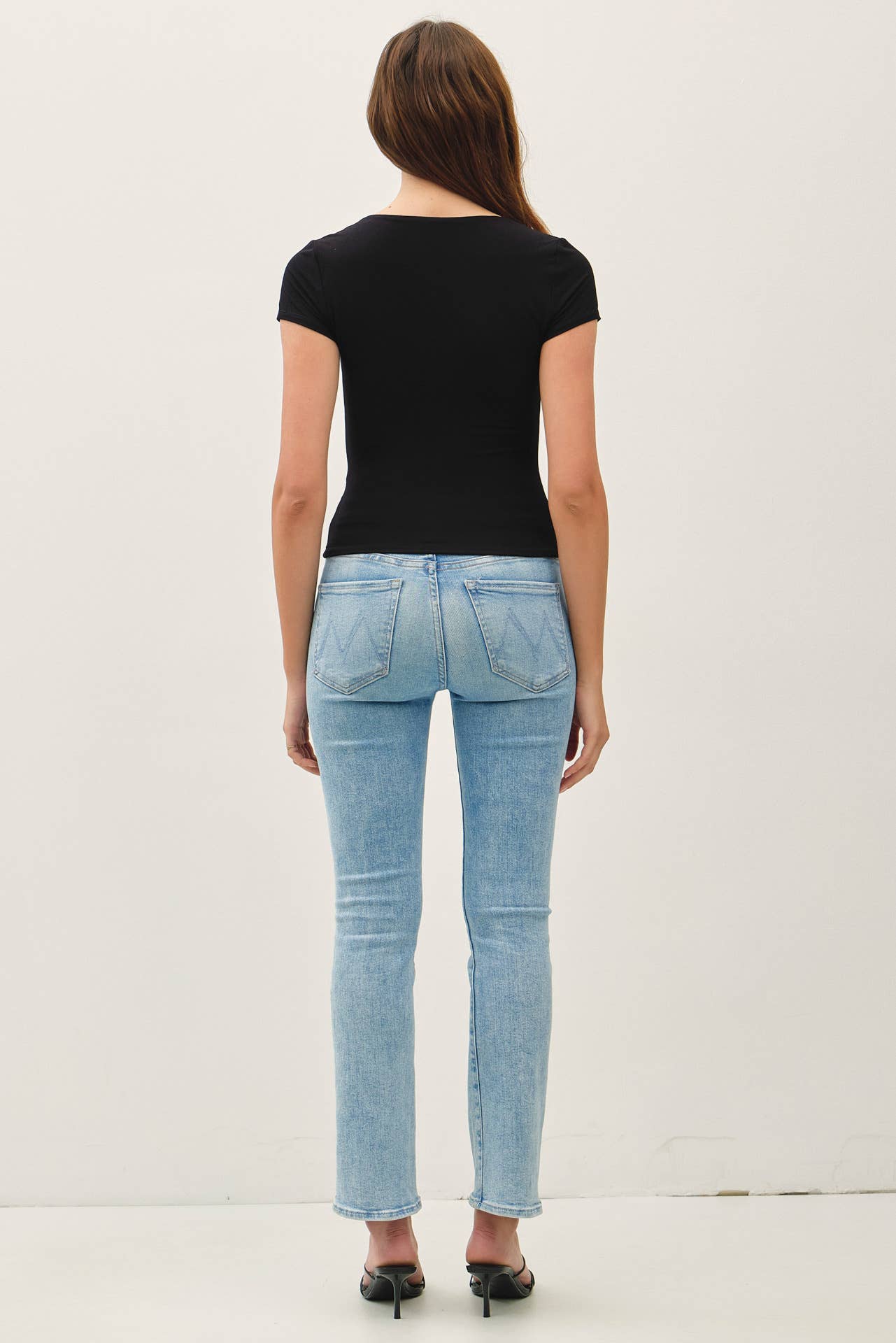 SQUARE NECK KNIT TEE