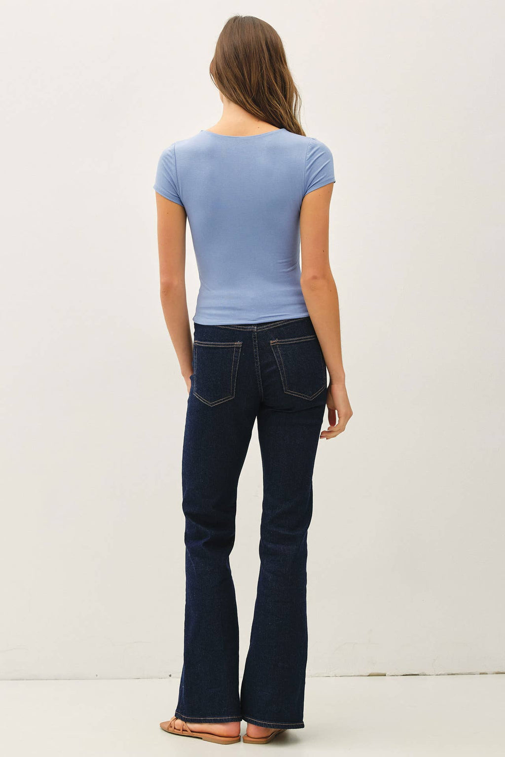 SQUARE NECK KNIT TEE