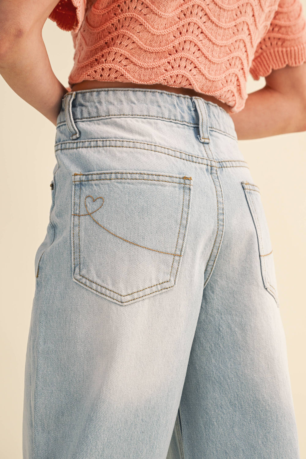 TWEEN GIRLS WIDE LEG DENIM PANTS
